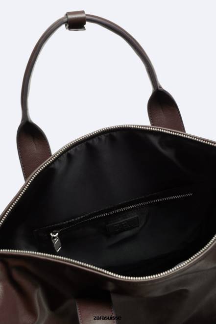 Zara accessoires P66V1326 Hommes sac de sport souple brun