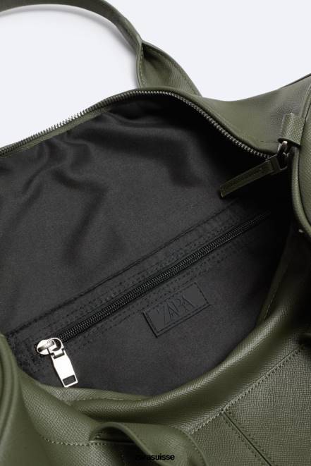 Zara accessoires P66V1328 Hommes sac de sport texturé vert