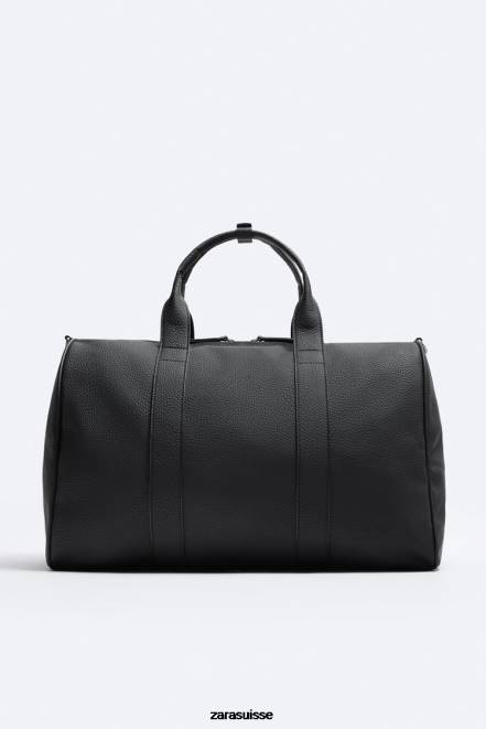 Zara accessoires P66V1329 Hommes sac de sport grainé noir