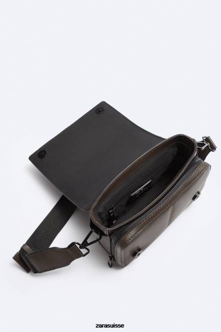 Zara accessoires P66V1334 Hommes sac à bandoulière avec porte-monnaie brun