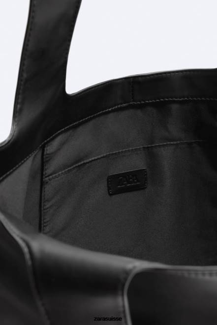 Zara accessoires P66V1337 Hommes sac fourre-tout souple noir