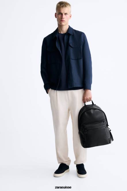 Zara accessoires P66V1338 Hommes sac à dos texturé noir