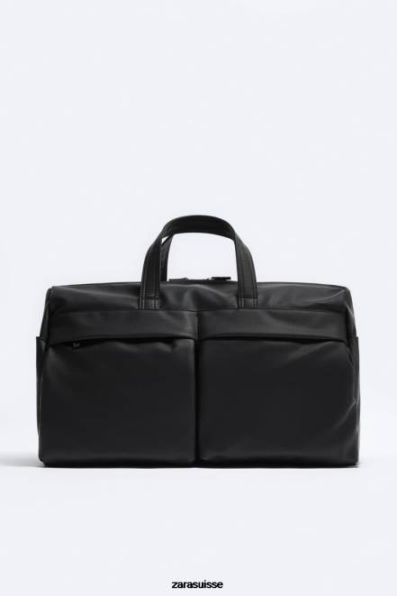 Zara accessoires P66V1339 Hommes sac de sport texturé noir
