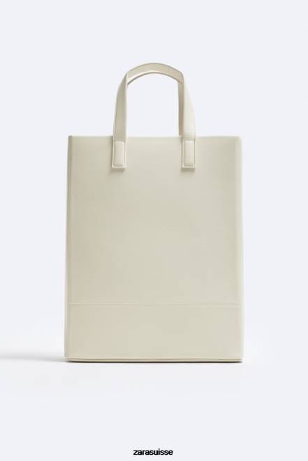 Zara accessoires P66V1340 Hommes sac fourre-tout minimal - grand blanc d'os