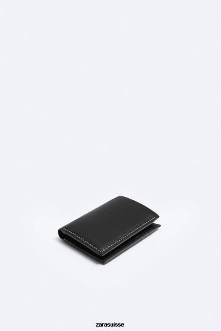 Zara accessoires P66V1343 Hommes portefeuille vertical noir