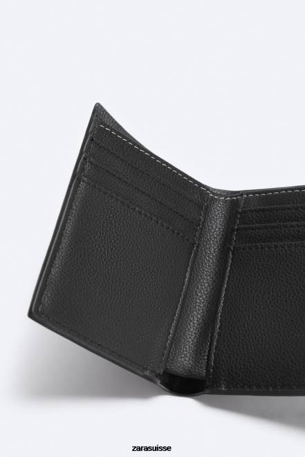 Zara accessoires P66V1343 Hommes portefeuille vertical noir