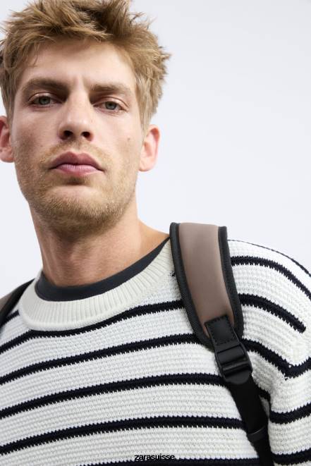 Zara accessoires P66V1347 Hommes sac à dos à rabat caoutchouté brun sable