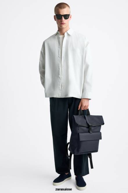 Zara accessoires P66V1348 Hommes sac à dos à rabat bleu