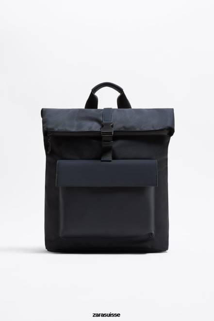 Zara accessoires P66V1348 Hommes sac à dos à rabat bleu