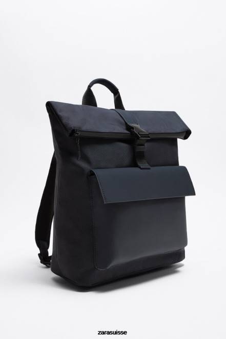Zara accessoires P66V1348 Hommes sac à dos à rabat bleu