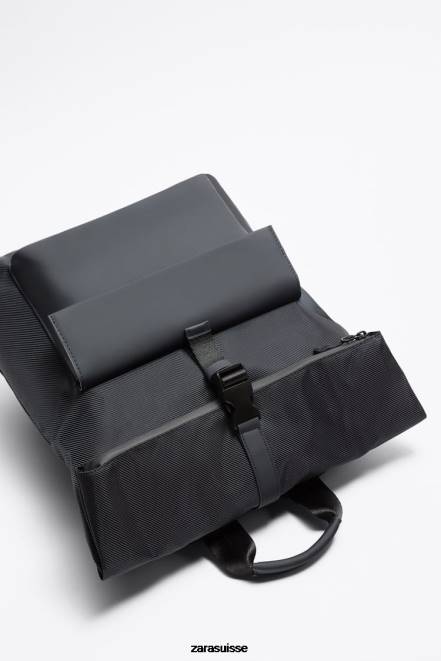 Zara accessoires P66V1348 Hommes sac à dos à rabat bleu