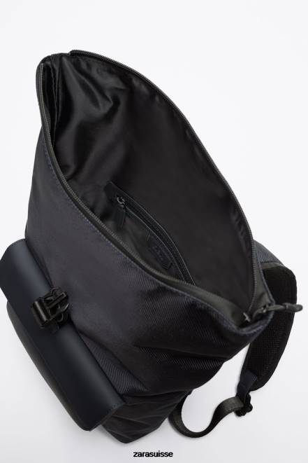 Zara accessoires P66V1348 Hommes sac à dos à rabat bleu