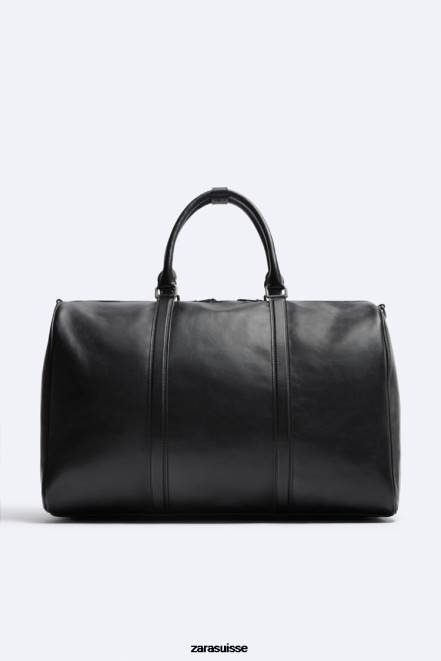 Zara accessoires P66V1349 Hommes sac de sport en cuir souple noir