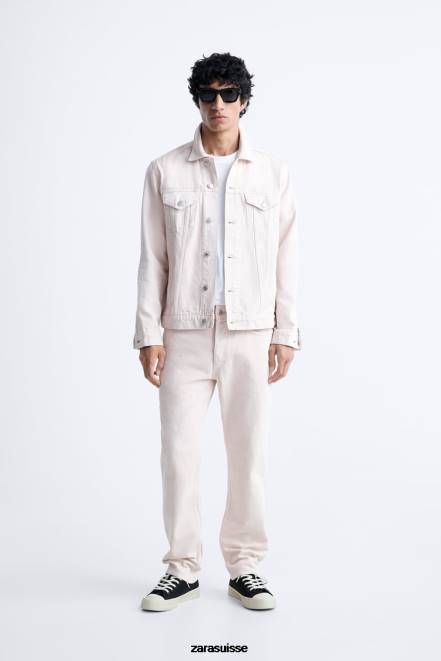 Zara vêtements P66V1093 Hommes Jean droit 1995 rose