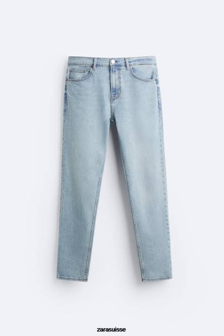 Zara vêtements P66V1094 Hommes jean slim bleu clair