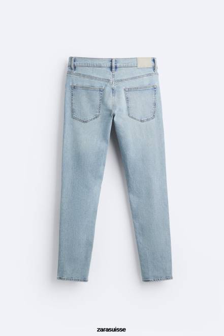 Zara vêtements P66V1094 Hommes jean slim bleu clair