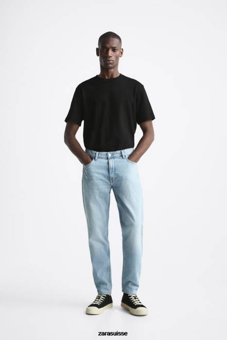 Zara vêtements P66V1096 Hommes jean slim bleu ciel
