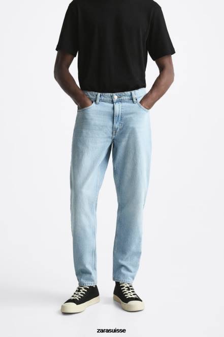 Zara vêtements P66V1096 Hommes jean slim bleu ciel