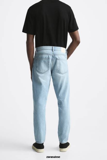 Zara vêtements P66V1096 Hommes jean slim bleu ciel