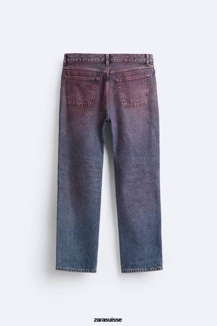 Zara vêtements P66V1101 Hommes jean coupe droite bleu