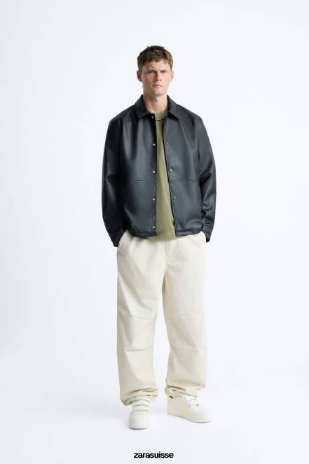 Zara vêtements P66V951 Hommes pantalon de parachute glace