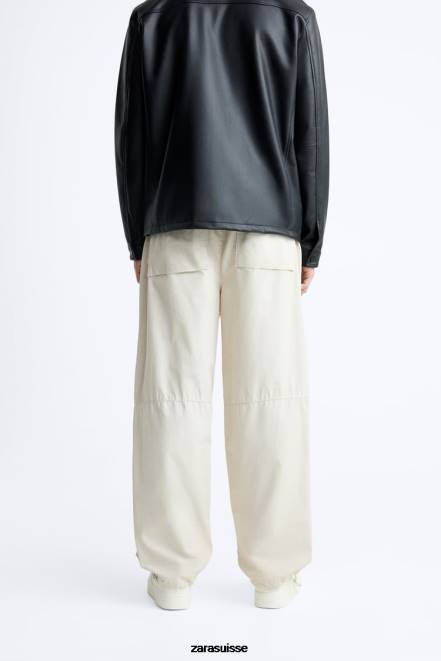 Zara vêtements P66V951 Hommes pantalon de parachute glace