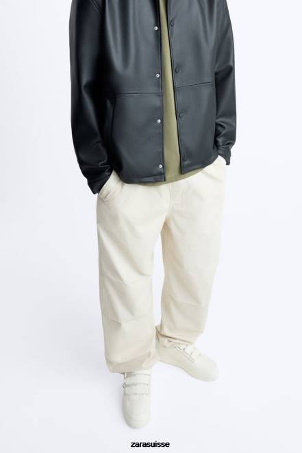 Zara vêtements P66V951 Hommes pantalon de parachute glace