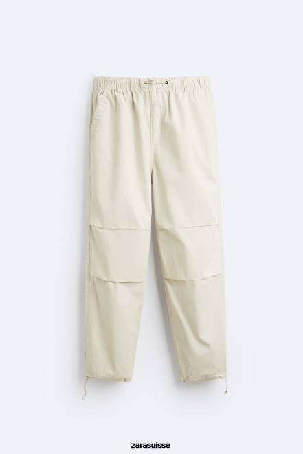 Zara vêtements P66V951 Hommes pantalon de parachute glace