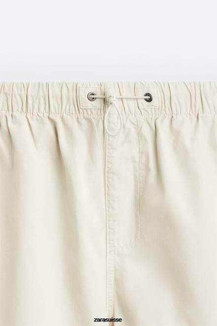 Zara vêtements P66V951 Hommes pantalon de parachute glace