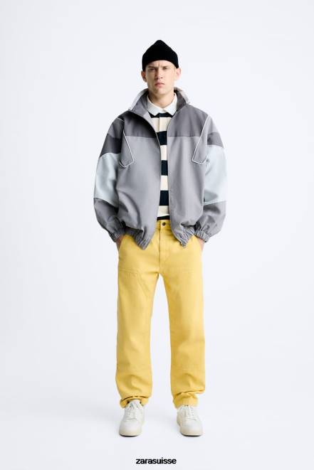 Zara vêtements P66V954 Hommes pantalon de charpentier à poche jaune