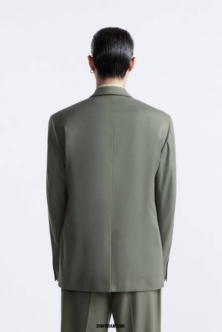 Zara vêtements P66V1146 Hommes veste de costume vert