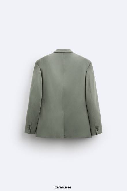 Zara vêtements P66V1146 Hommes veste de costume vert