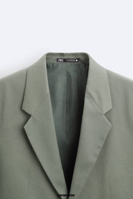 Zara vêtements P66V1146 Hommes veste de costume vert