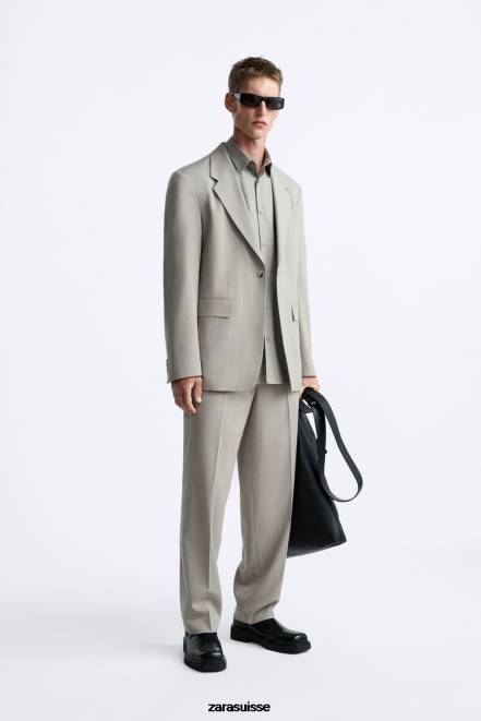 Zara vêtements P66V1161 Hommes costume coupe décontractée vison