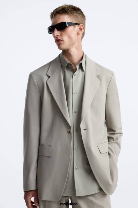 Zara vêtements P66V1161 Hommes costume coupe décontractée vison