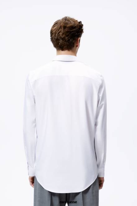 Zara vêtements P66V999 Hommes chemise active blanc