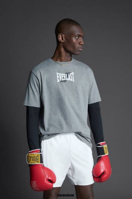 Zara vêtements P66V1196 Hommes t-shirt d'entraînement éternel marnes grises