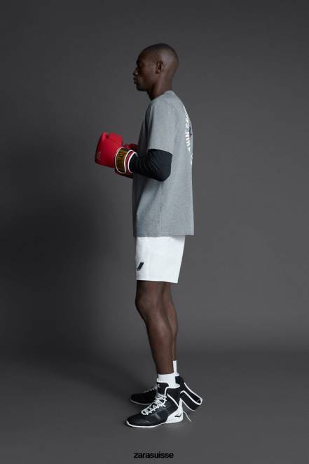 Zara vêtements P66V1196 Hommes t-shirt d'entraînement éternel marnes grises