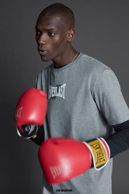 Zara vêtements P66V1196 Hommes t-shirt d'entraînement éternel marnes grises