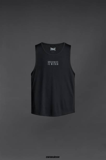 Zara vêtements P66V1197 Hommes débardeur éternel noir