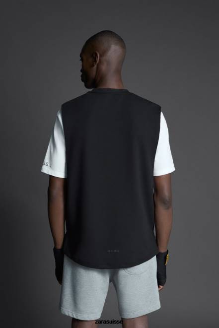 Zara vêtements P66V1198 Hommes débardeur d'entraînement boxeur noir