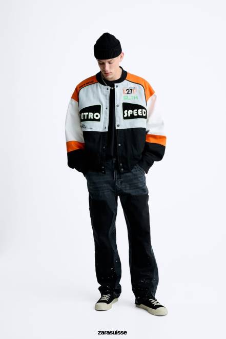 Zara vêtements P66V1109 Hommes veste à patch color block multicolore
