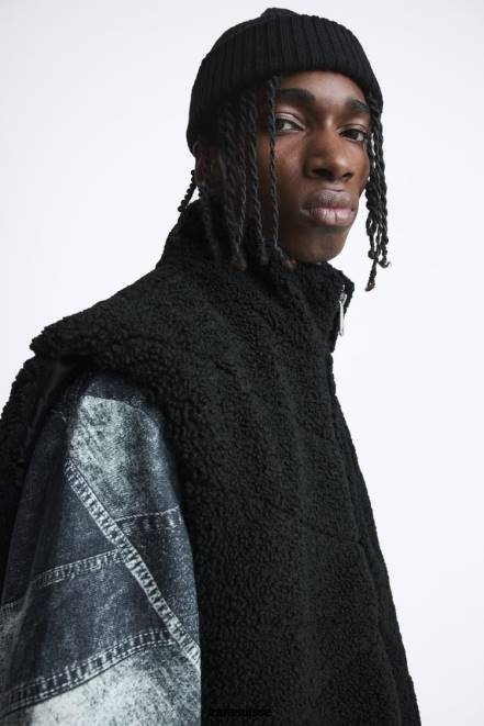 Zara vêtements P66V1111 Hommes gilet polaire noir