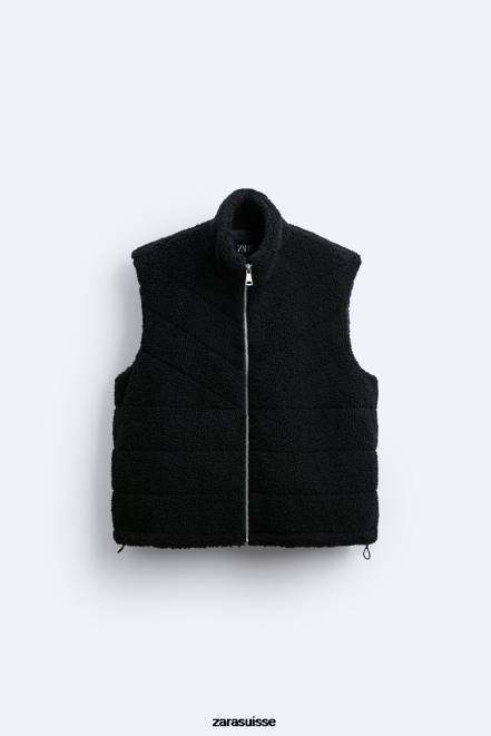 Zara vêtements P66V1111 Hommes gilet polaire noir