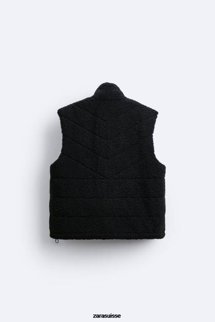 Zara vêtements P66V1111 Hommes gilet polaire noir