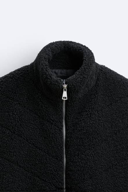 Zara vêtements P66V1111 Hommes gilet polaire noir