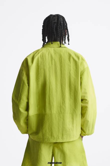 Zara vêtements P66V1129 Hommes veste technique citron