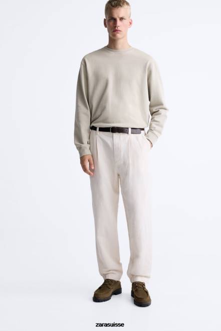 Zara chaussure P66V1258 Hommes chaussures à bout mocassin en daim brun