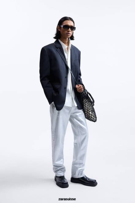 Zara chaussure P66V1262 Hommes bottines chelsea en cuir à bout carré - édition limitée noir