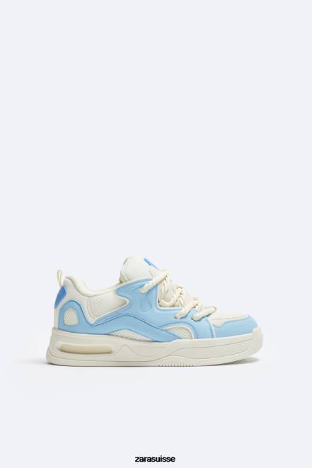 Zara chaussure P66V1266 Hommes baskets chunky en plusieurs pièces blanc